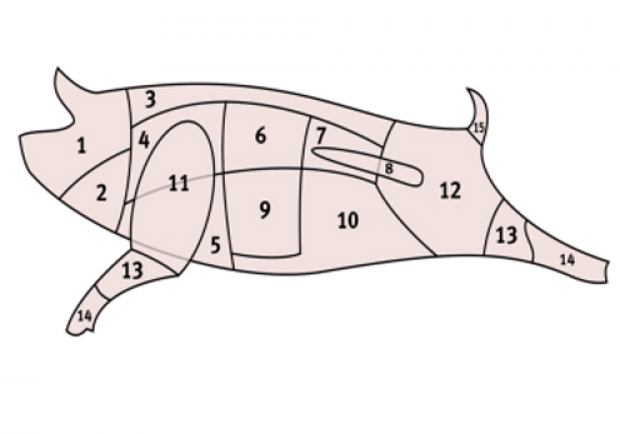 Speckstücke aus dem Schwein